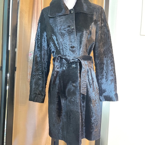 SHEARED LAMB BELTED 3/4 COAT